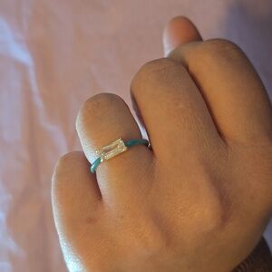 Brand New Melinda Maria Enamel Ring - Blue Turquoise Gold Size 7 New